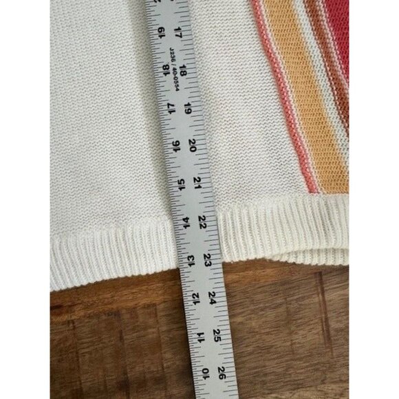 ROXY V neck Pullover Sweater Striped Medium Hood Oversized Beach Boho Turning Ou - Picture 9 of 9